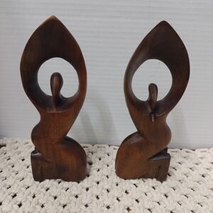 Hand-carved wooden Kneeling Angel figurines from the African Heritage Collection